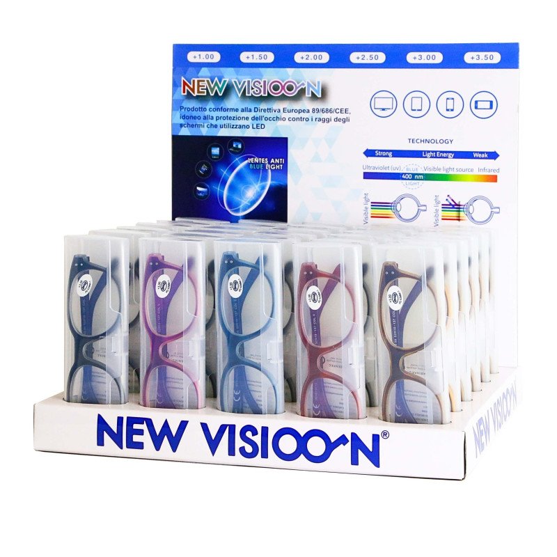 Espositore da Banco per occhiali da lettura - Anti luce blu - ESP1201-B - 30pezzi