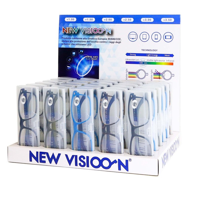 Espositore da Banco per occhiali da lettura - Anti luce blu - ESP1218-B - 30pezzi