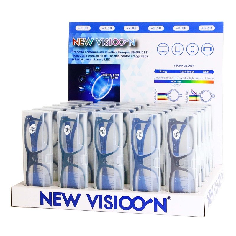 Espositore da Banco per occhiali da lettura - Anti luce blu - ESP1225-B - 30pezzi