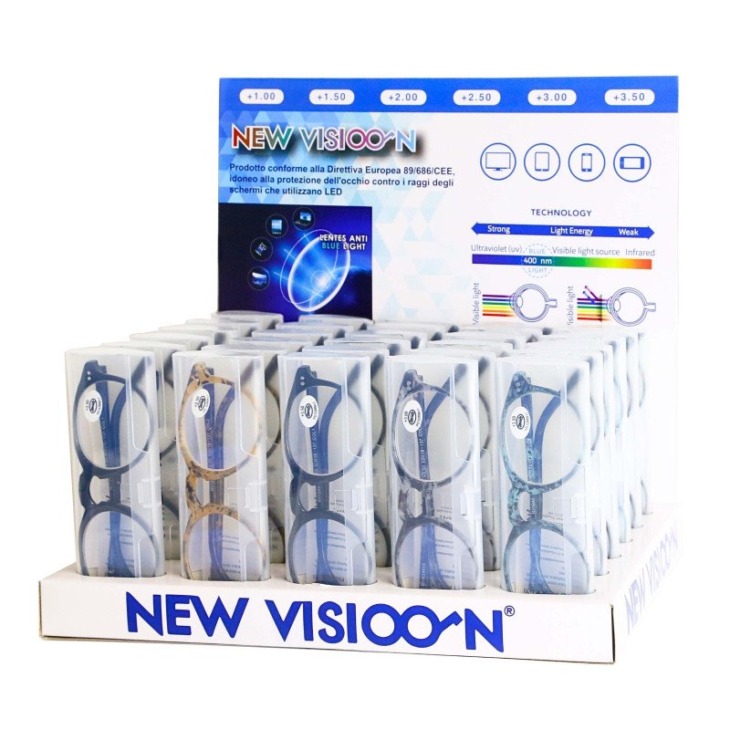 Espositore da Banco per occhiali da lettura - Anti luce blu - ESP1249-B - 30pezzi