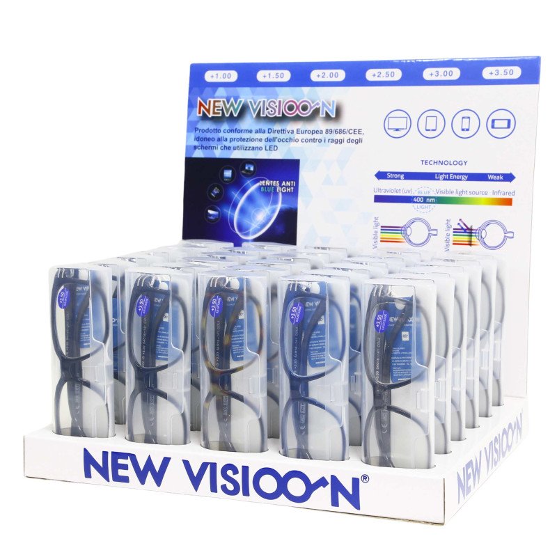 Espositore da Banco per occhiali da lettura - Anti luce blu - ESP4622C-B - 30pezzi Espositore da Banco per occhiali da lettura - Anti luce blu - ESP4622C-B - 30pezzi