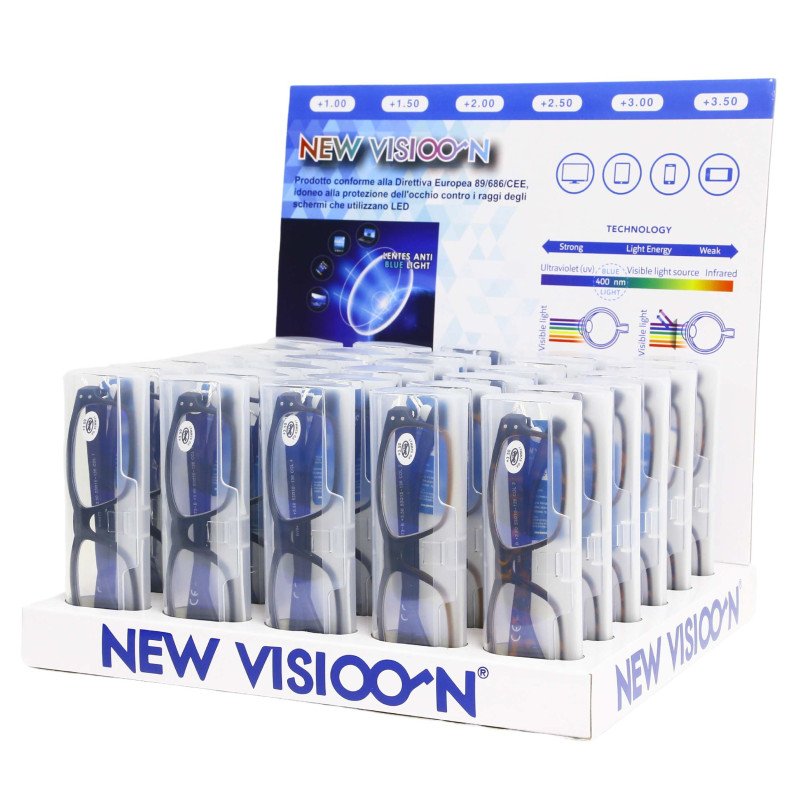 Espositore da Banco per occhiali da lettura - Anti luce blu - ESP6473-B - 30pezzi Espositore da Banco per occhiali da lettura - Anti luce blu - ESP6473-B - 30pezzi