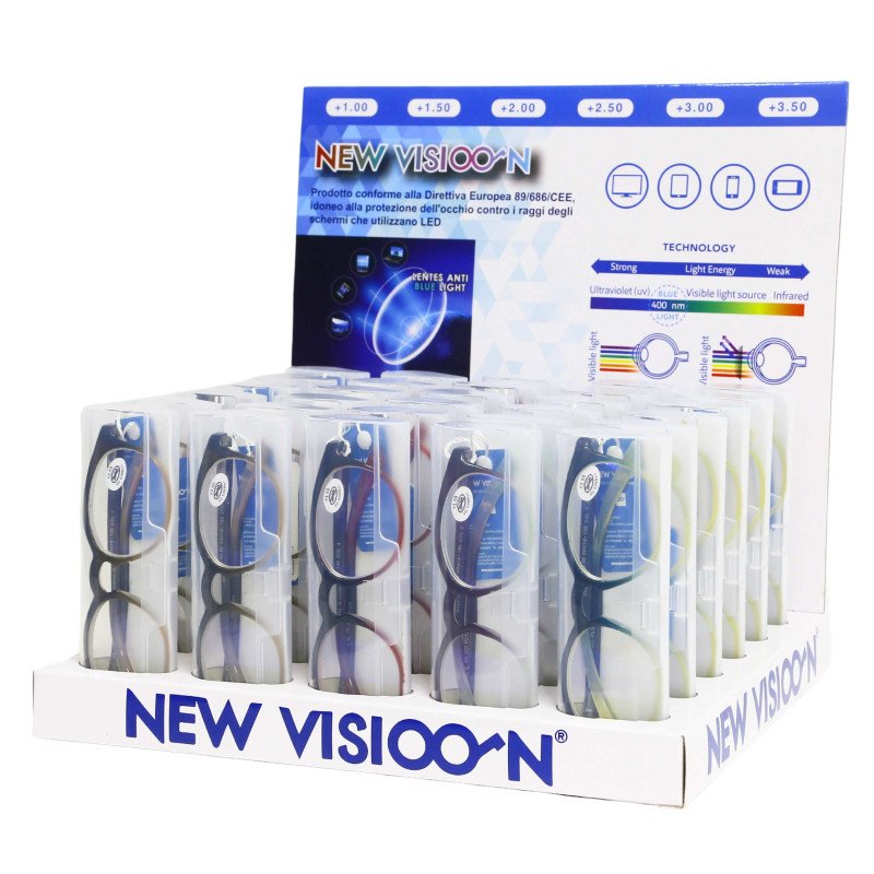 Espositore da Banco per occhiali da lettura - Anti luce blu - ESP6619-B - 30pezzi Espositore da Banco per occhiali da lettura - Anti luce blu - ESP6619-B - 30pezzi