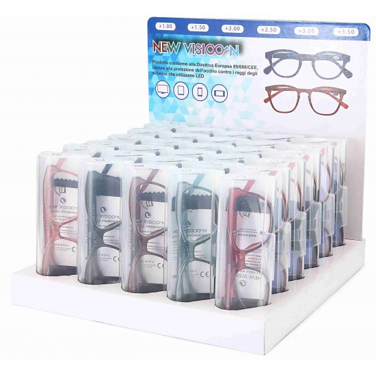 Espositore da Banco per occhiali da lettura - Anti luce blu - NV1157 - 30pezzi