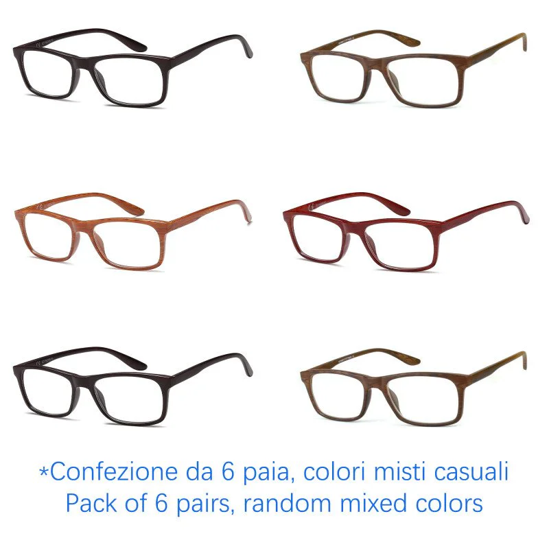 Reading glasses - Wood Effect - NV0108 - Wholesale Pack of 6