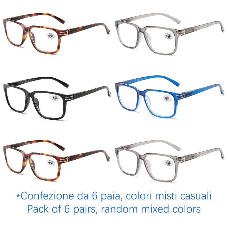 Occhiali da lettura premontati - Anti Luce Blu - NV4622C-B - Confezione da 6 Paia