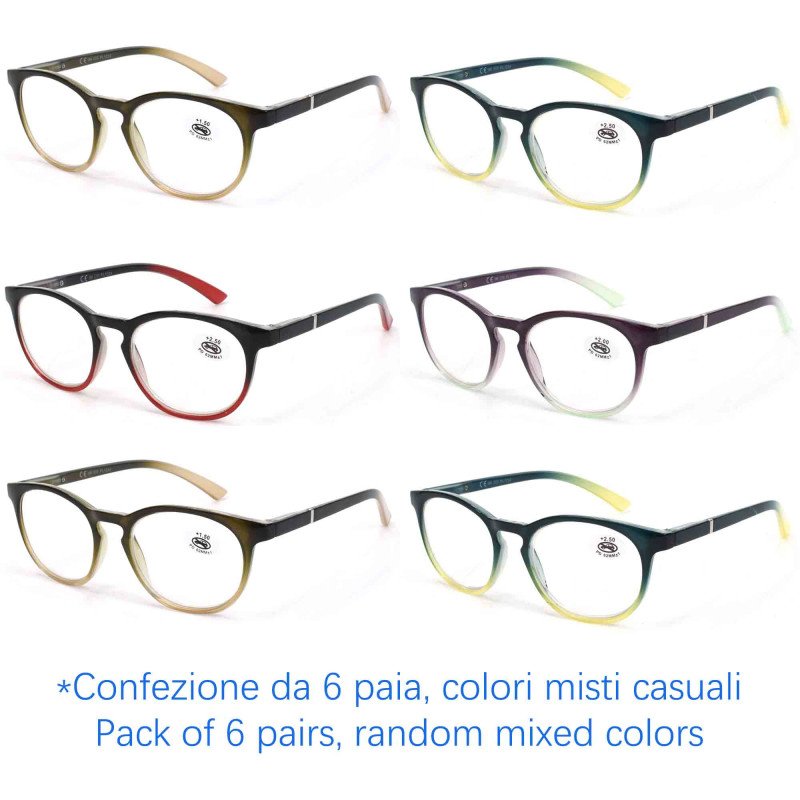 Occhiali da lettura premontati - Anti Luce Blu - NV6619-B - Confezione da 6 Paia