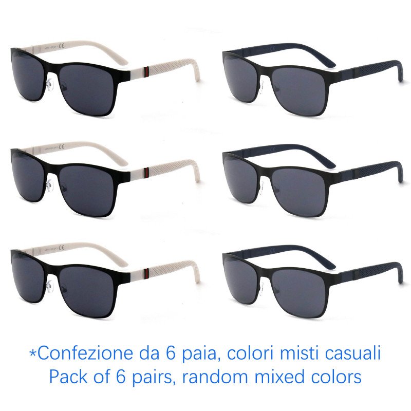 Occhiali da sole - protezione 100% UV400 - N-1206B - Confezione da 6 Paia Occhiali da sole - protezione 100% UV400 - N-1206B - Confezione da 6 Paia