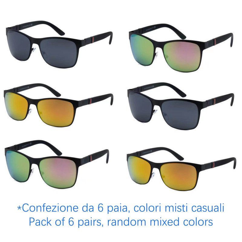 Occhiali da sole - protezione 100% UV400 - N-1206C - Confezione da 6 Paia Occhiali da sole - protezione 100% UV400 - N-1206C - Confezione da 6 Paia