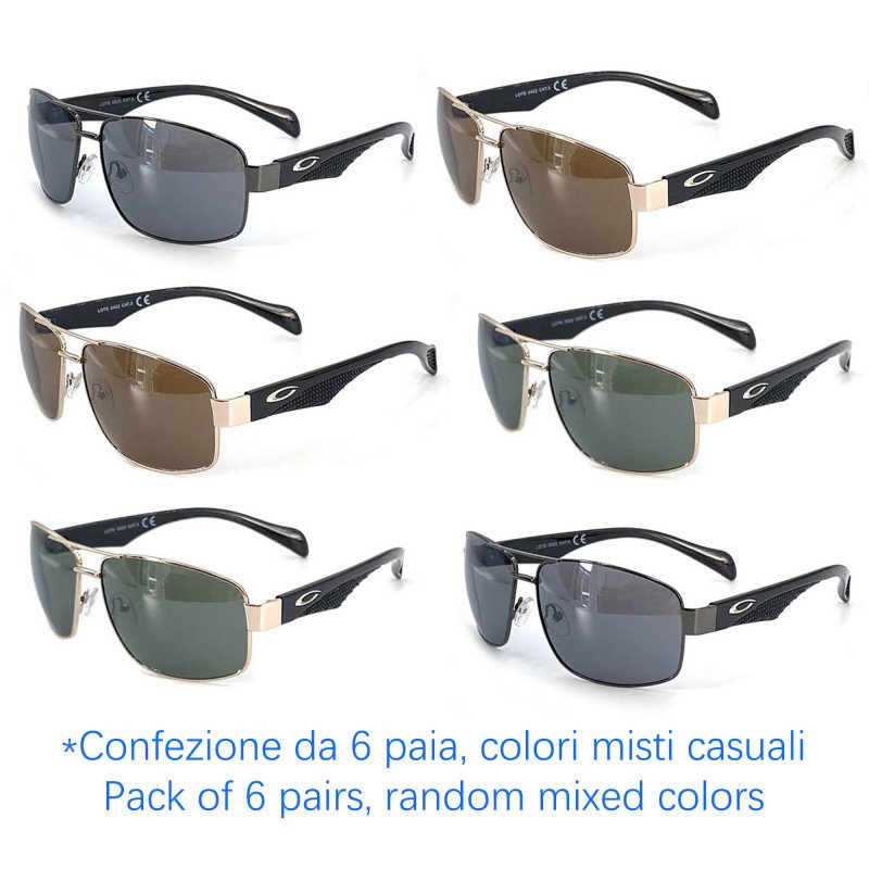 Occhiali da sole - protezione 100% UV400 - N-1213A - Confezione da 6 Paia Occhiali da sole - protezione 100% UV400 - N-1213A - Confezione da 6 Paia