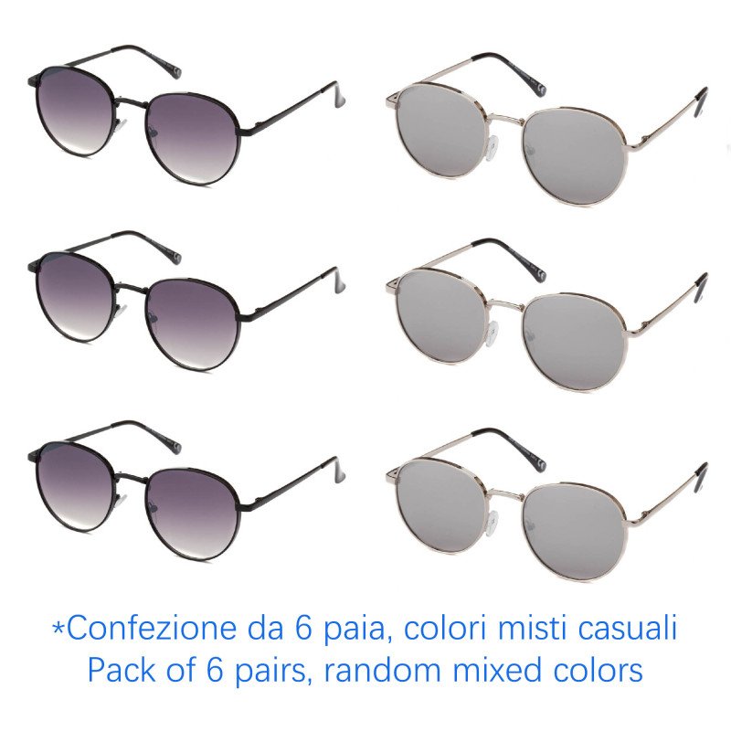 Occhiali da sole - protezione 100% UV400 - N-1216A - Confezione da 6 Paia Occhiali da sole - protezione 100% UV400 - N-1216A - Confezione da 6 Paia