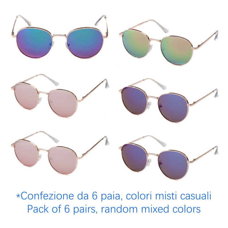 Occhiali da sole - protezione 100% UV400 - N-1216B - Confezione da 6 Paia Occhiali da sole - protezione 100% UV400 - N-1216B - Confezione da 6 Paia