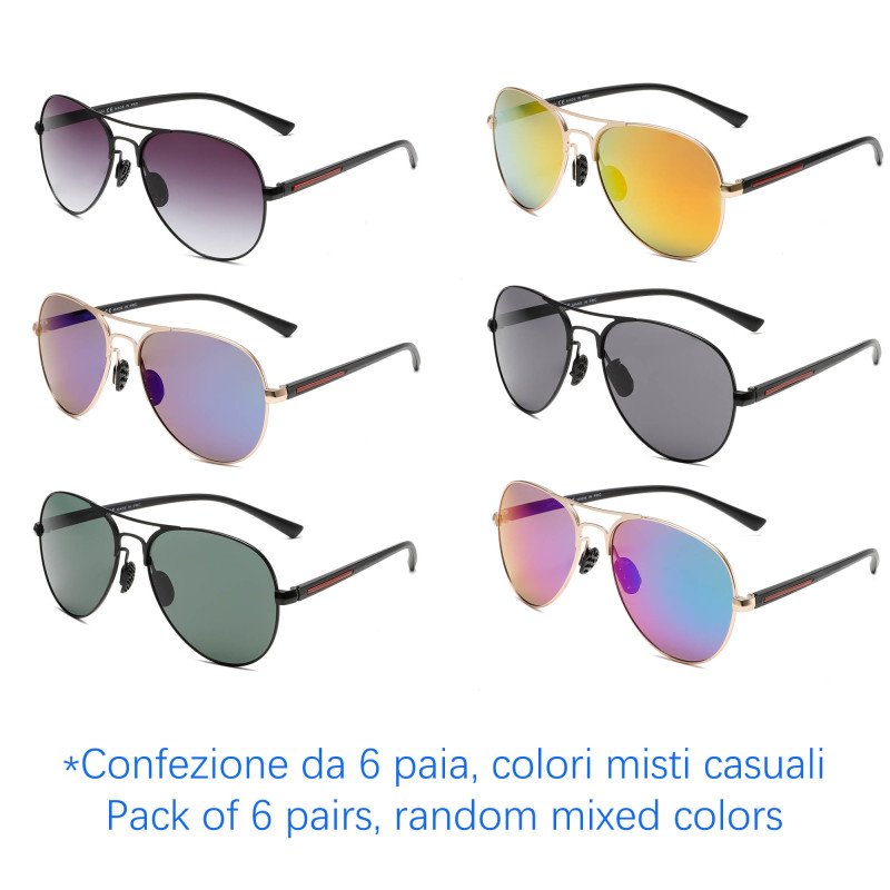 Occhiali da sole - protezione 100% UV400 - N-1229A - Confezione da 6 Paia Occhiali da sole - protezione 100% UV400 - N-1229A - Confezione da 6 Paia