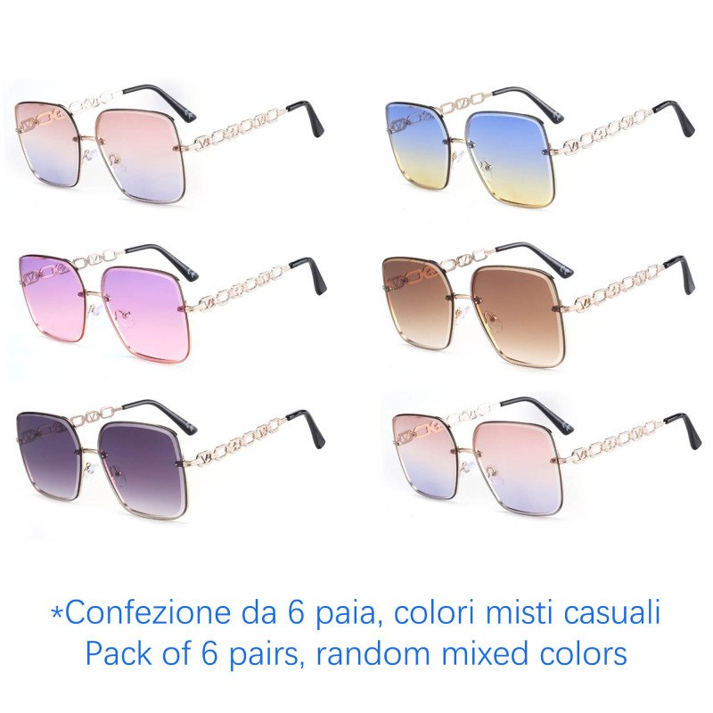 Occhiali da sole - protezione 100% UV400 - N-1234 - Confezione da 6 Paia Occhiali da sole - protezione 100% UV400 - N-1234 - Confezione da 6 Paia