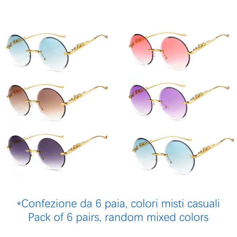 Occhiali da sole - protezione 100% UV400 - N-1235- Confezione da 6 Paia Occhiali da sole - protezione 100% UV400 - N-1235- Confezione da 6 Paia