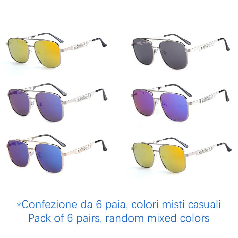 Occhiali da sole - protezione 100% UV400 - N-1236A - Confezione da 6 Paia Occhiali da sole - protezione 100% UV400 - N-1236A - Confezione da 6 Paia