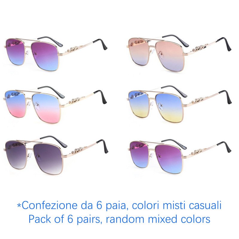 Occhiali da sole - protezione 100% UV400 - N-1237 - Confezione da 6 Paia Occhiali da sole - protezione 100% UV400 - N-1237 - Confezione da 6 Paia