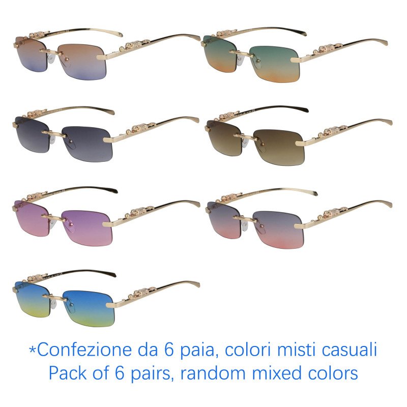 Occhiali da sole - protezione 100% UV400 - N-1243C - Confezione da 6 Paia Occhiali da sole - protezione 100% UV400 - N-1243C - Confezione da 6 Paia