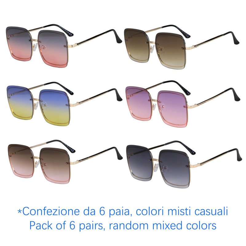Occhiali da sole - protezione 100% UV400 - N-1244 - Confezione da 6 Paia Occhiali da sole - protezione 100% UV400 - N-1244 - Confezione da 6 Paia