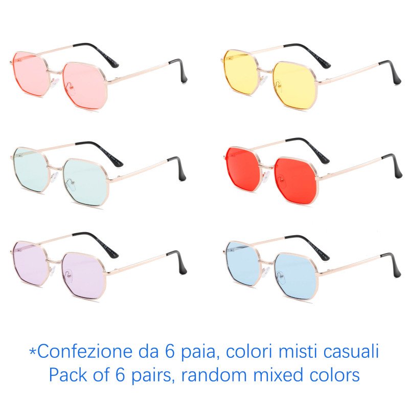 Occhiali da sole - protezione 100% UV400 - N-1263A - Confezione da 6 Paia Occhiali da sole - protezione 100% UV400 - N-1263A - Confezione da 6 Paia