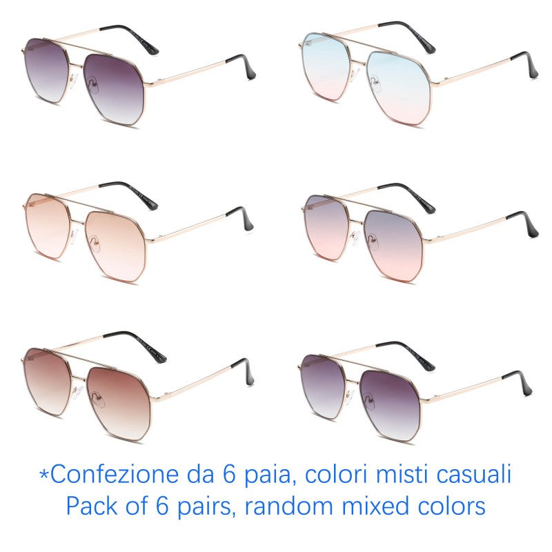 Occhiali da sole - protezione 100% UV400 - N-1264 - Confezione da 6 Paia Occhiali da sole - protezione 100% UV400 - N-1264 - Confezione da 6 Paia