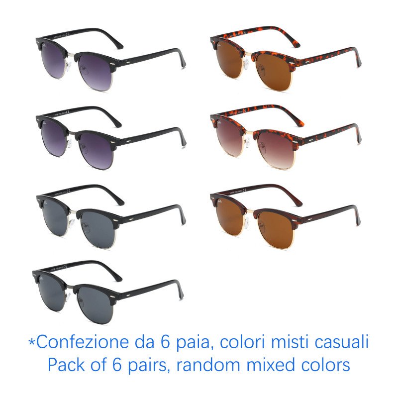 Occhiali da sole - protezione 100% UV400 - N-1508A - Confezione da 6 Paia Occhiali da sole - protezione 100% UV400 - N-1508A - Confezione da 6 Paia