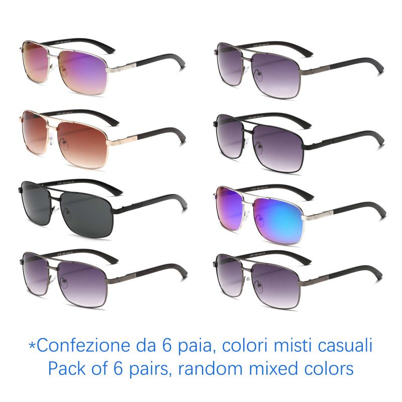 Occhiali da sole - protezione 100% UV400 - N-1554A - Confezione da 6 Paia Occhiali da sole - protezione 100% UV400 - N-1554A - Confezione da 6 Paia