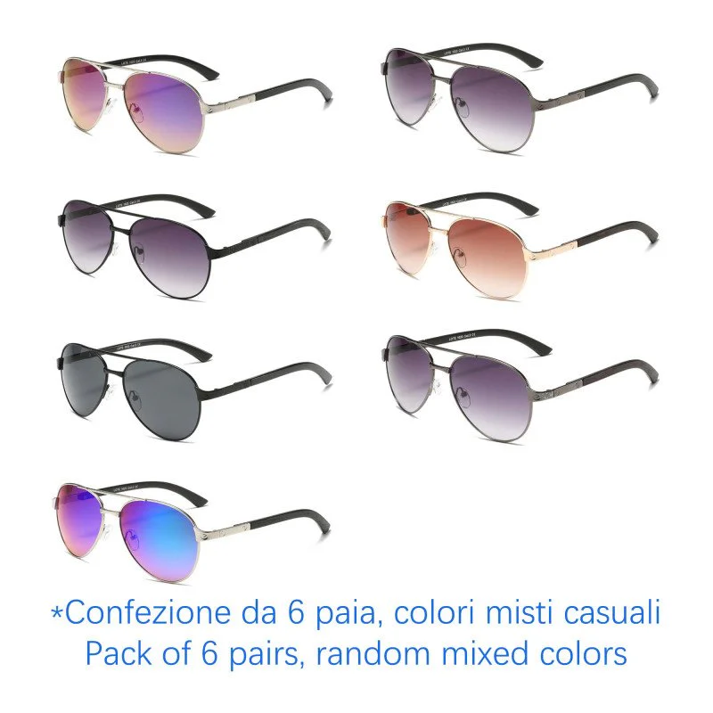 Occhiali da sole - protezione 100% UV400 - N-1555A - Confezione da 6 Paia Occhiali da sole - protezione 100% UV400 - N-1555A - Confezione da 6 Paia