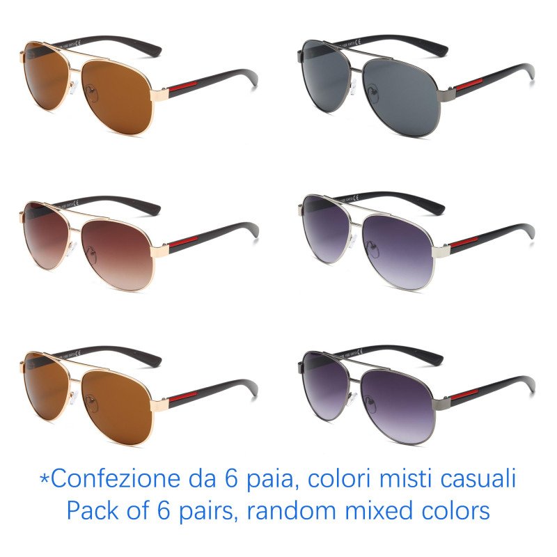 Occhiali da sole - protezione 100% UV400 - N-1559 - Confezione da 6 Paia Occhiali da sole - protezione 100% UV400 - N-1559 - Confezione da 6 Paia