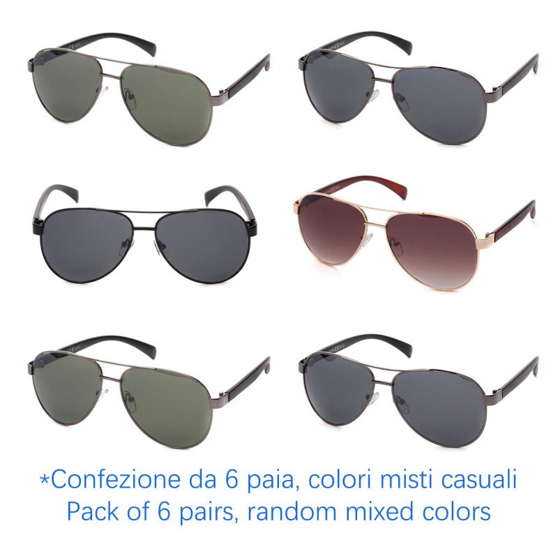 Occhiali da sole - protezione 100% UV400 - N-1565 - Confezione da 6 Paia Occhiali da sole - protezione 100% UV400 - N-1565 - Confezione da 6 Paia