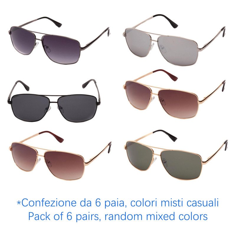 Occhiali da sole - protezione 100% UV400 - N-1615 - Confezione da 6 Paia Occhiali da sole - protezione 100% UV400 - N-1615 - Confezione da 6 Paia