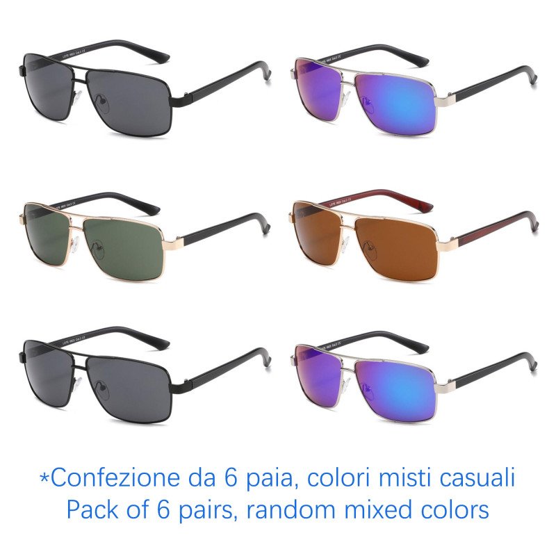 Occhiali da sole - protezione 100% UV400 - N-1616 - Confezione da 6 Paia Occhiali da sole - protezione 100% UV400 - N-1616 - Confezione da 6 Paia