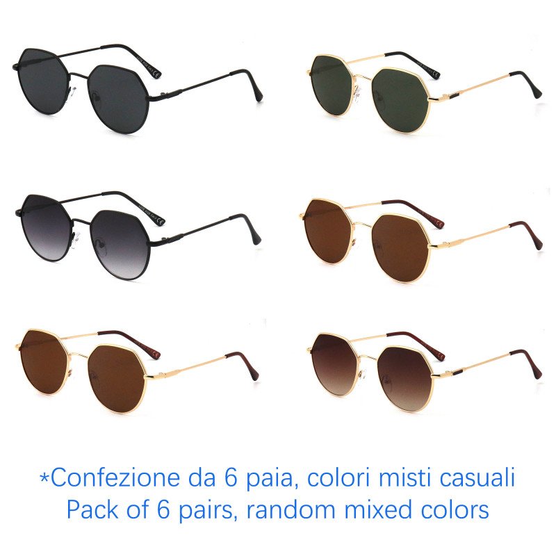 Occhiali da sole - protezione 100% UV400 - N-1639 - Confezione da 6 Paia Occhiali da sole - protezione 100% UV400 - N-1639 - Confezione da 6 Paia