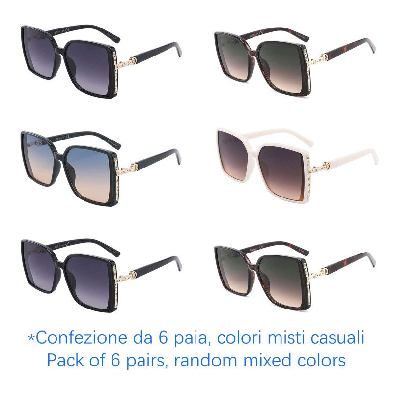 Occhiali da sole - protezione 100% UV400 - N-1882 - Confezione da 6 Paia Occhiali da sole - protezione 100% UV400 - N-1882 - Confezione da 6 Paia