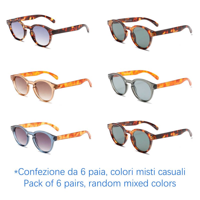 Occhiali da sole - protezione 100% UV400 - N-2318A - Confezione da 6 Paia Occhiali da sole - protezione 100% UV400 - N-2318A - Confezione da 6 Paia