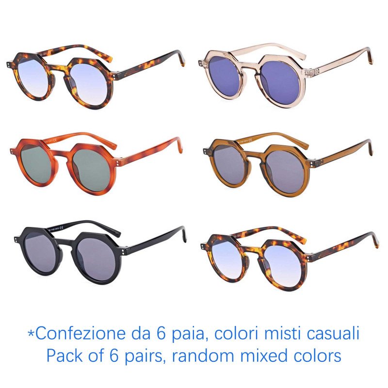 Occhiali da sole - protezione 100% UV400 - N-2323 - Confezione da 6 Paia Occhiali da sole - protezione 100% UV400 - N-2323 - Confezione da 6 Paia