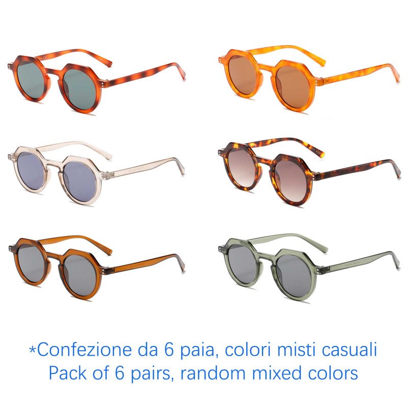 Occhiali da sole - protezione 100% UV400 - N-2323A - Confezione da 6 Paia Occhiali da sole - protezione 100% UV400 - N-2323A - Confezione da 6 Paia