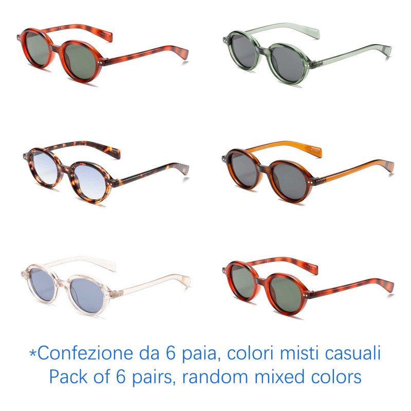 Occhiali da sole - protezione 100% UV400 - N-2324A - Confezione da 6 Paia Occhiali da sole - protezione 100% UV400 - N-2324A - Confezione da 6 Paia