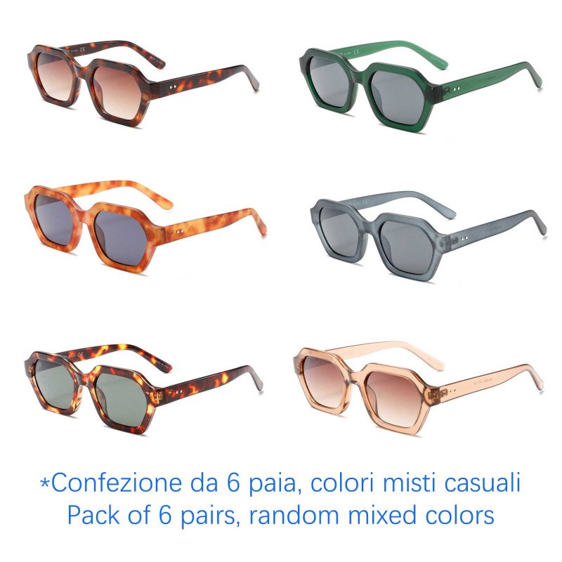 Occhiali da sole - protezione 100% UV400 - N-2328A - Confezione da 6 Paia Occhiali da sole - protezione 100% UV400 - N-2328A - Confezione da 6 Paia