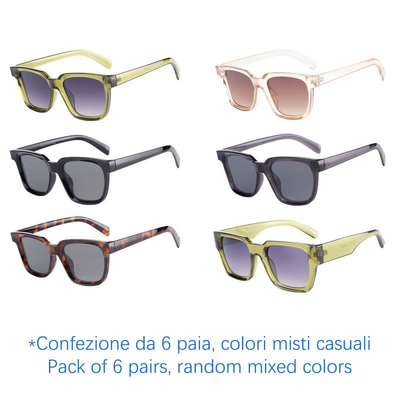 Occhiali da sole - protezione 100% UV400 - N-2363 - Confezione da 6 Paia Occhiali da sole - protezione 100% UV400 - N-2363 - Confezione da 6 Paia