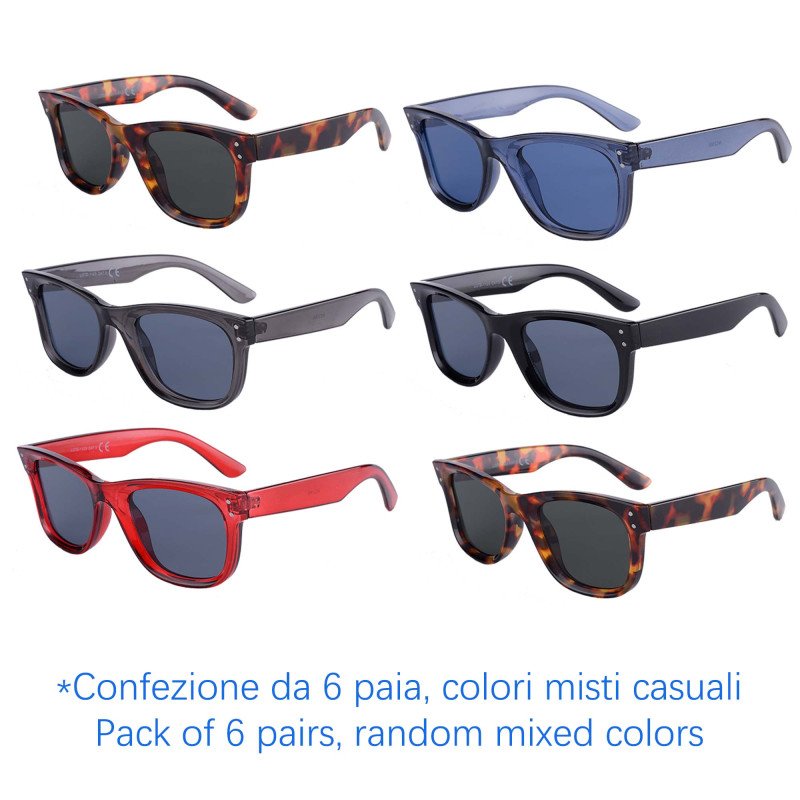 Occhiali da sole - protezione 100% UV400 - N-2366 - Confezione da 6 Paia Occhiali da sole - protezione 100% UV400 - N-2366 - Confezione da 6 Paia