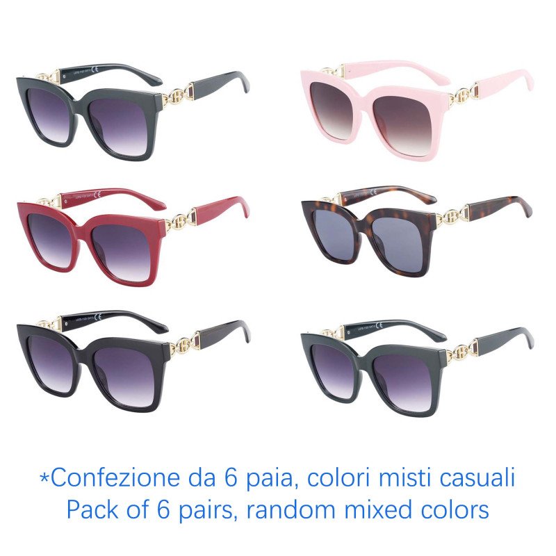 Occhiali da sole - protezione 100% UV400 - N-2369 - Confezione da 6 Paia Occhiali da sole - protezione 100% UV400 - N-2369 - Confezione da 6 Paia
