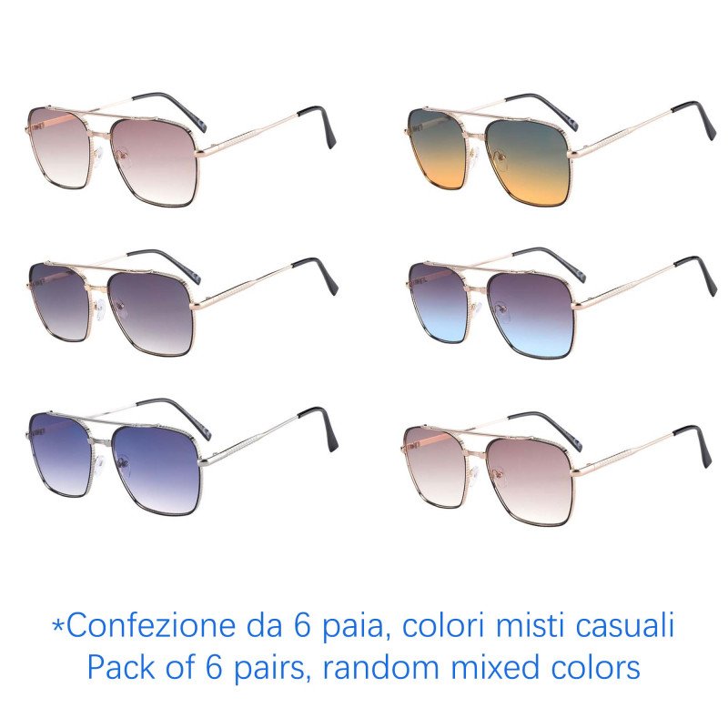 Occhiali da sole - protezione 100% UV400 - N-2370 - Confezione da 6 Paia Occhiali da sole - protezione 100% UV400 - N-2370 - Confezione da 6 Paia