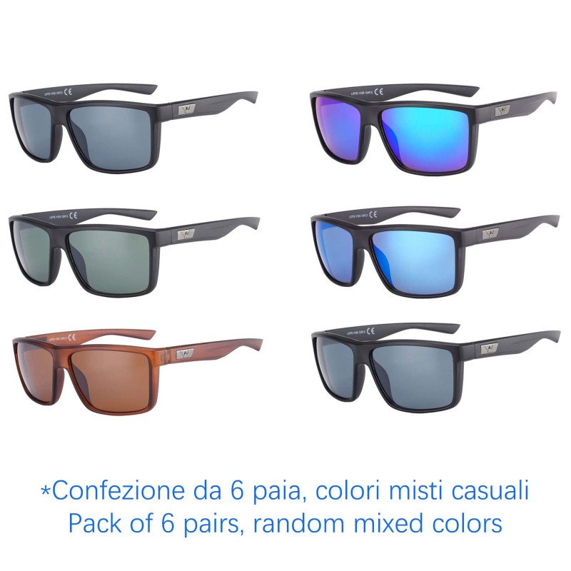 Occhiali da sole - protezione 100% UV400 - N-2372 - Confezione da 6 Paia Occhiali da sole - protezione 100% UV400 - N-2372 - Confezione da 6 Paia