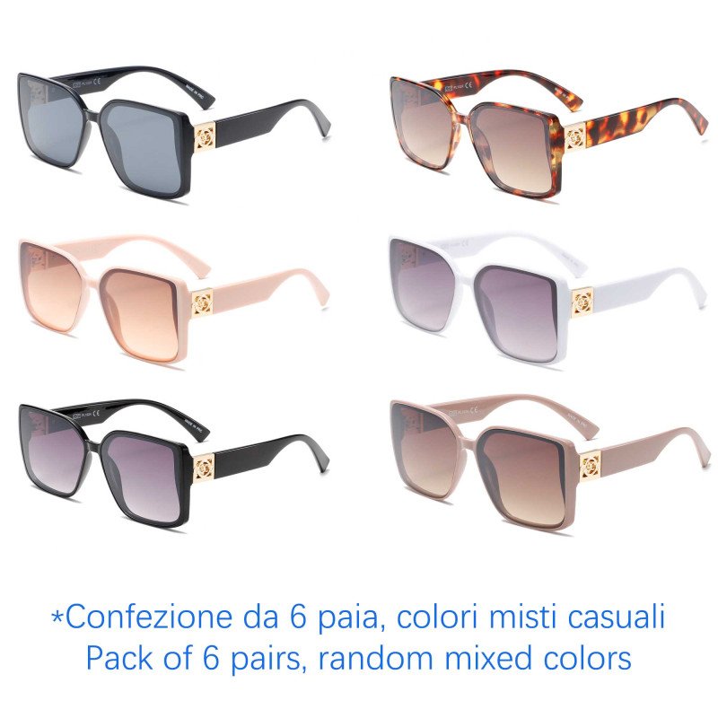 Occhiali da sole - protezione 100% UV400 - N-2392 - Confezione da 6 Paia Occhiali da sole - protezione 100% UV400 - N-2392 - Confezione da 6 Paia