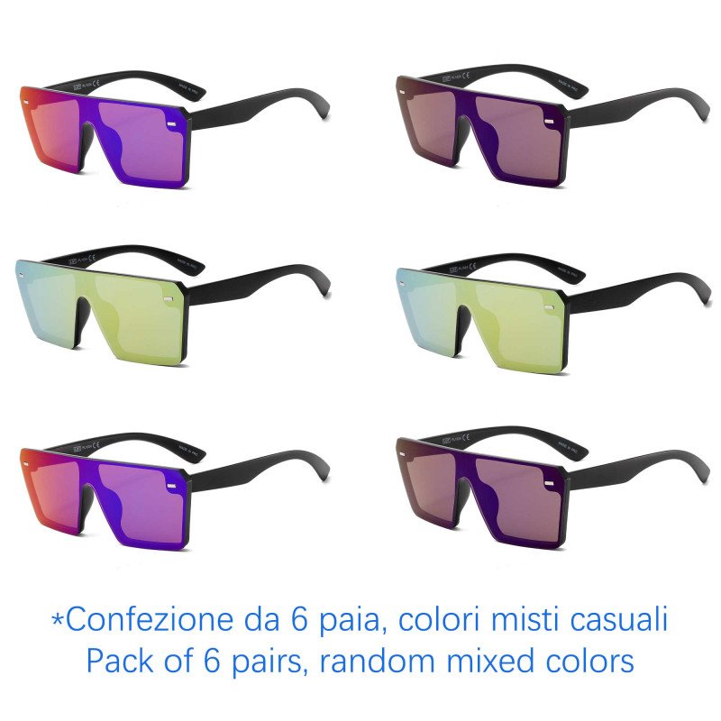 Occhiali da sole - protezione 100% UV400 - N-2435A - Confezione da 6 Paia Occhiali da sole - protezione 100% UV400 - N-2435A - Confezione da 6 Paia