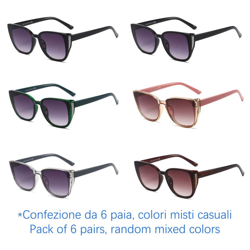 Occhiali da sole - protezione 100% UV400 - N-2503 - Confezione da 6 Paia Occhiali da sole - protezione 100% UV400 - N-2503 - Confezione da 6 Paia