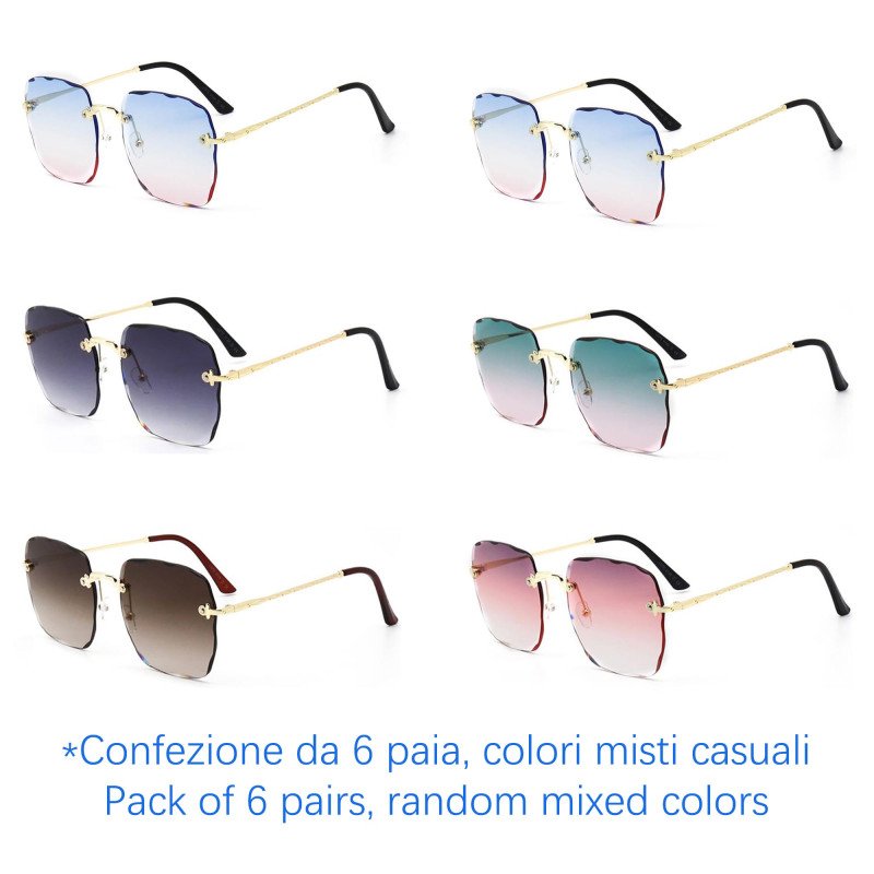 Occhiali da sole - protezione 100% UV400 - N-2533 - Confezione da 6 Paia Occhiali da sole - protezione 100% UV400 - N-2533 - Confezione da 6 Paia