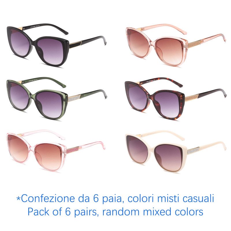 Occhiali da sole - protezione 100% UV400 - N-2590 - Confezione da 6 Paia Occhiali da sole - protezione 100% UV400 - N-2590 - Confezione da 6 Paia