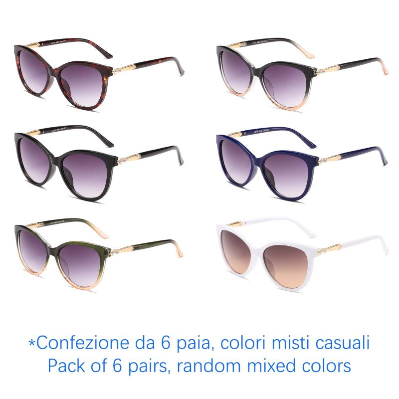 Occhiali da sole - protezione 100% UV400 - N-2591 - Confezione da 6 Paia Occhiali da sole - protezione 100% UV400 - N-2591 - Confezione da 6 Paia